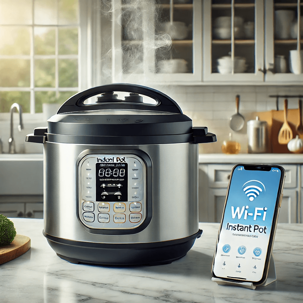 Smart instant pot connected to smartphone app for remote cooking monitoring
