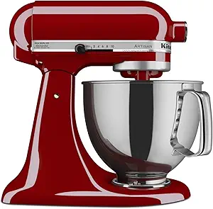 KitchenAid KSM150PSER Artisan Tilt-Head Stand Mixer with Pouring Shield, 5-Quart, Empire Red